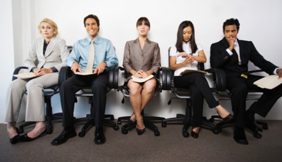 Businesspeople with various facial expressions